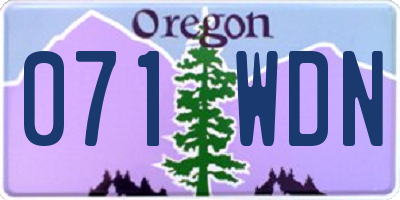 OR license plate 071WDN