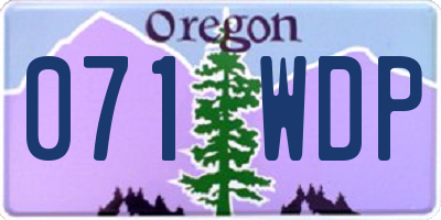 OR license plate 071WDP