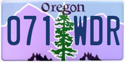 OR license plate 071WDR