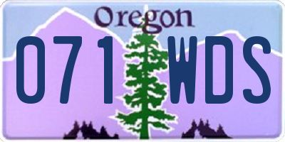 OR license plate 071WDS