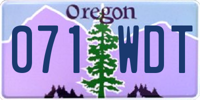 OR license plate 071WDT