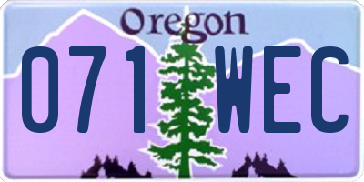 OR license plate 071WEC