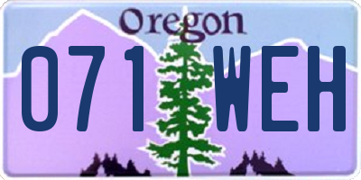 OR license plate 071WEH