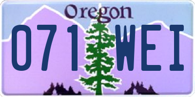 OR license plate 071WEI
