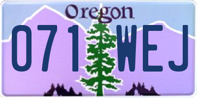 OR license plate 071WEJ