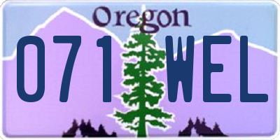 OR license plate 071WEL