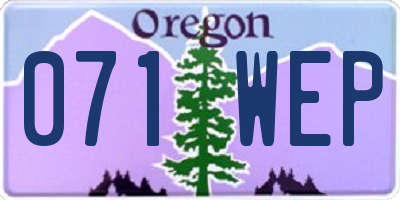 OR license plate 071WEP