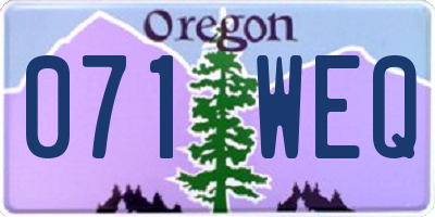 OR license plate 071WEQ