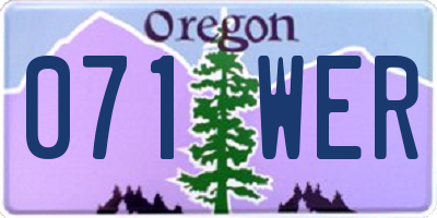 OR license plate 071WER