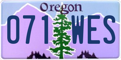 OR license plate 071WES