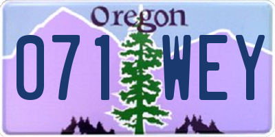 OR license plate 071WEY
