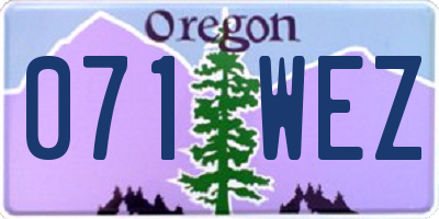 OR license plate 071WEZ