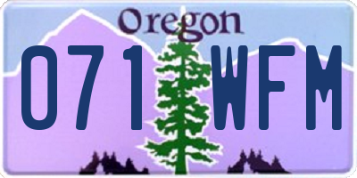 OR license plate 071WFM