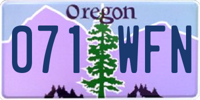 OR license plate 071WFN
