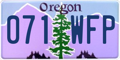 OR license plate 071WFP