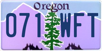 OR license plate 071WFT