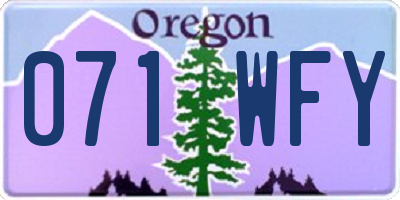OR license plate 071WFY