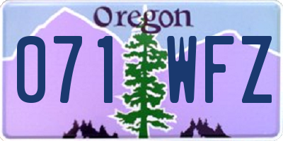 OR license plate 071WFZ