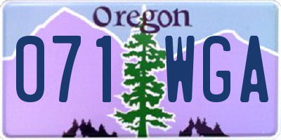 OR license plate 071WGA