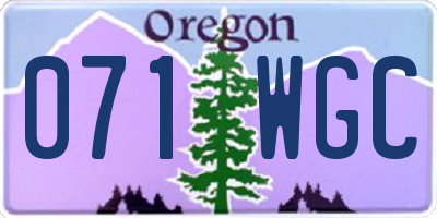 OR license plate 071WGC