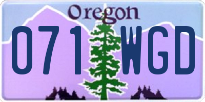 OR license plate 071WGD