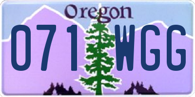 OR license plate 071WGG