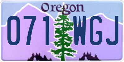 OR license plate 071WGJ