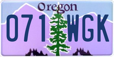 OR license plate 071WGK