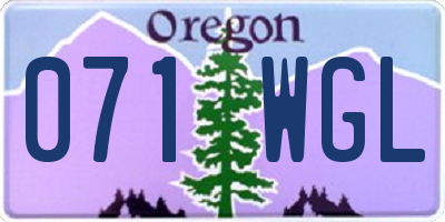 OR license plate 071WGL