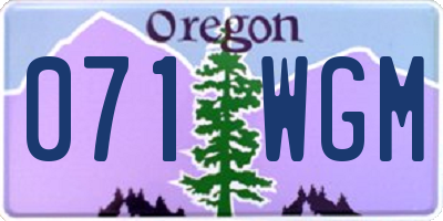 OR license plate 071WGM