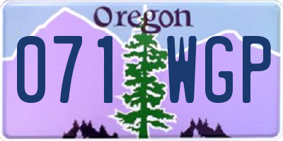 OR license plate 071WGP