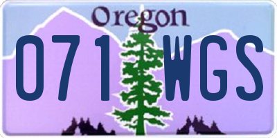 OR license plate 071WGS