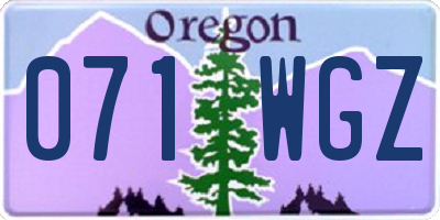 OR license plate 071WGZ