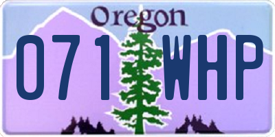OR license plate 071WHP