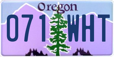 OR license plate 071WHT