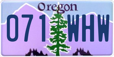OR license plate 071WHW