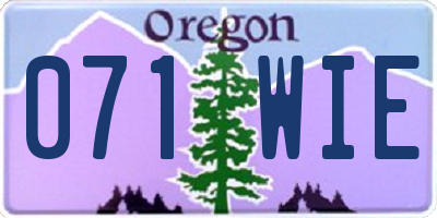OR license plate 071WIE