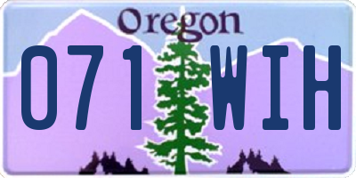 OR license plate 071WIH