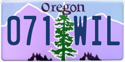 OR license plate 071WIL