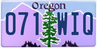 OR license plate 071WIQ