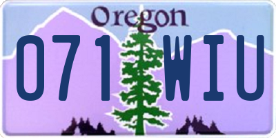 OR license plate 071WIU