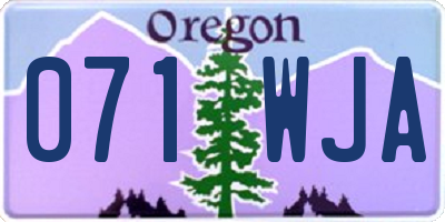 OR license plate 071WJA