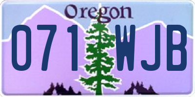 OR license plate 071WJB