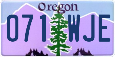 OR license plate 071WJE