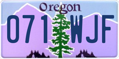 OR license plate 071WJF