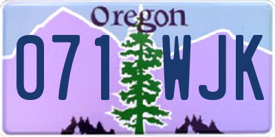 OR license plate 071WJK