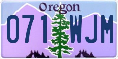 OR license plate 071WJM