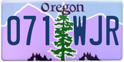 OR license plate 071WJR