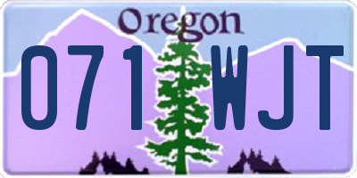 OR license plate 071WJT