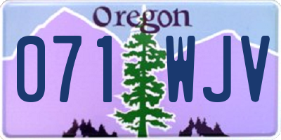 OR license plate 071WJV